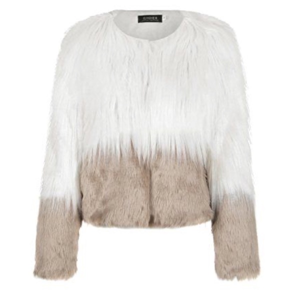 Choies Jackets & Blazers - Ombré Faux Fur Coat